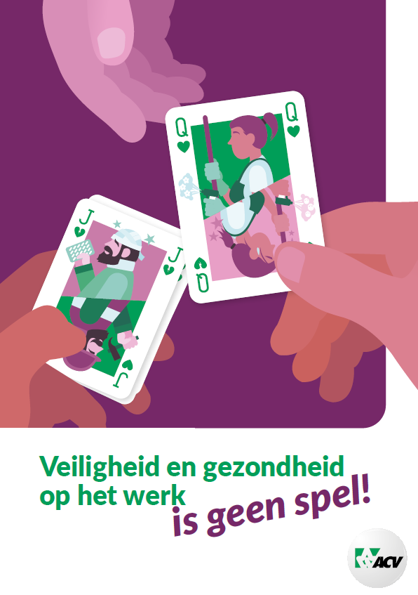 Mensen spelen met een spel kaarten waar werknemers op staan.